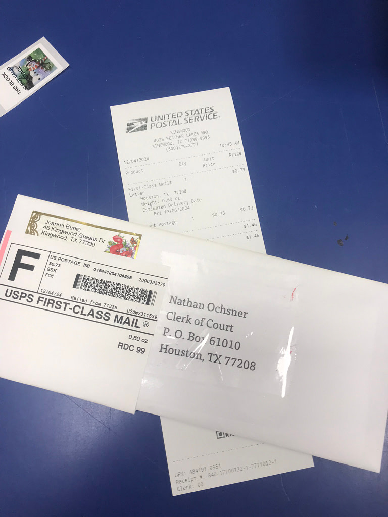 Southern District Court in Houston Addressing the Missing USPS Express Mail with Specificity