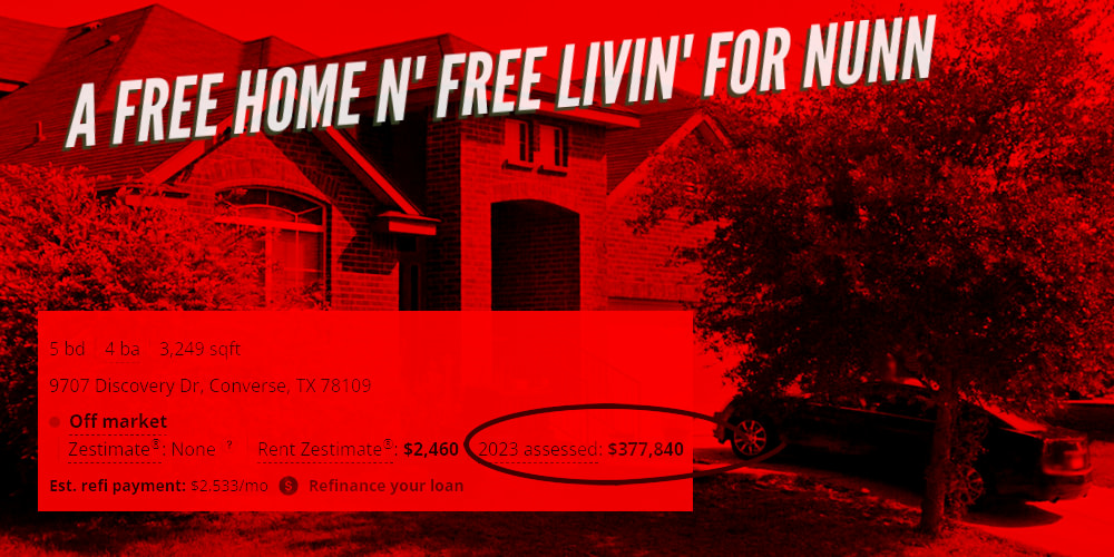 Now Ronnie Nunn's living in the $380k home as his main residence with Terri Ingram, and the ex-wife's put a judgment lien on the property.